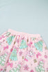 Floral Lace Trim Long Sleeve Coordinated Two Piece Skirt Set