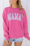 Floral Letter Mama Graphic Crew Neck Sweatshirt