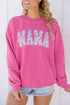 Floral Letter Mama Graphic Crew Neck Sweatshirt