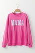 Floral Letter Mama Graphic Crew Neck Sweatshirt