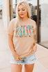 Floral Letter Print Short Sleeve Graphic Mom Tee