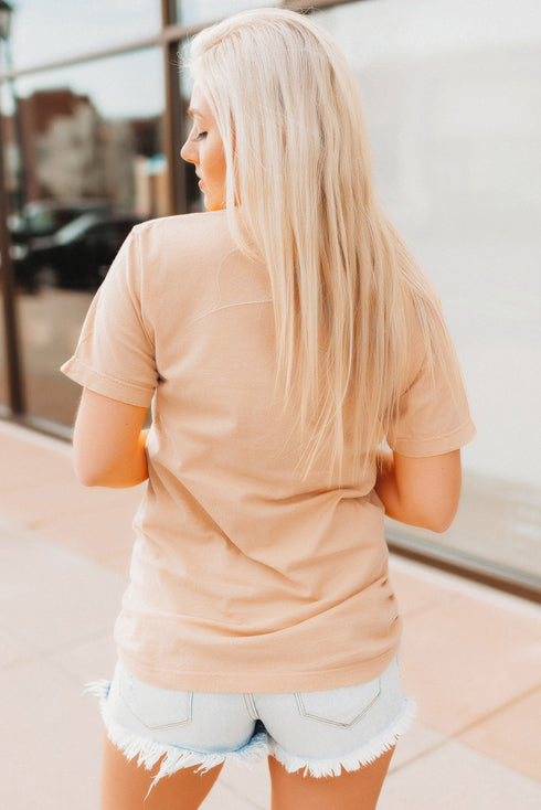 Floral Letter Print Short Sleeve Graphic Mom Tee