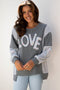 Floral LOVE Applique Exposed Seam Heart Patch Sweatshirt