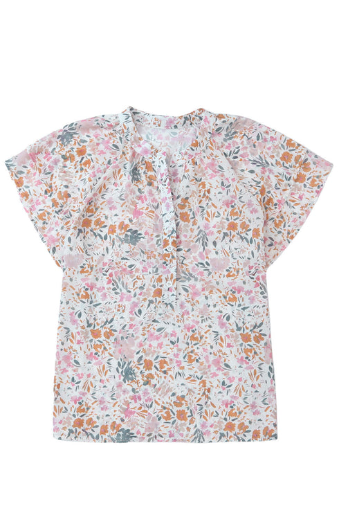 Floral Mandarin Collar Top