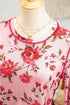 Floral Mesh Exposed Seam Long Sleeve Stretch Top