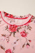 Floral Mesh Exposed Seam Long Sleeve Stretch Top