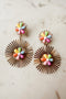 Floral Motif Alloy Statement Dangle Earrings