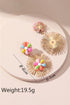 Floral Motif Alloy Statement Dangle Earrings