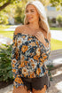Floral Off Shoulder Bell Sleeve Smocked Peplum Blouse