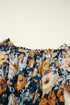 Floral Off Shoulder Bell Sleeve Smocked Peplum Blouse