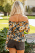 Floral Off Shoulder Bell Sleeve Smocked Peplum Blouse