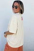 Floral Patched Raw Seam Big Flower Oversize Tee