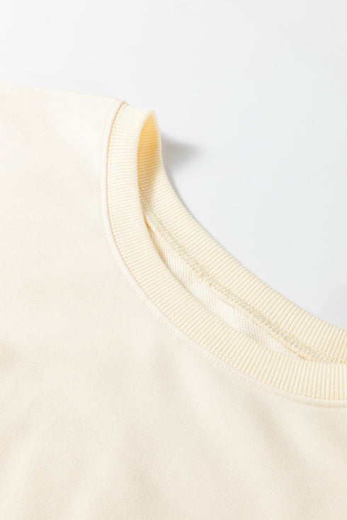 Floral Patched Raw Seam Bow Detail Baggy Long Sleeve Top