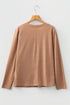 Floral Patchwork Applique V Neck Long Sleeve Knit Top