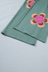 Floral Patchwork Drawstring Elastic Waist Wide Leg Pants