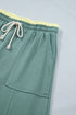 Floral Patchwork Drawstring Elastic Waist Wide Leg Pants
