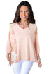 Floral Patchwork Exposed Seam Oversized Cotton High Low Top