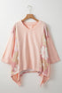 Floral Patchwork Exposed Seam Oversized Cotton High Low Top