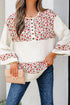 Floral Patchwork Gauze Cotton Henley Button Up Blouse