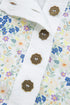 Floral Patchwork Gauze Cotton Henley Button Up Blouse