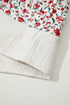 Floral Patchwork Gauze Cotton Henley Button Up Blouse