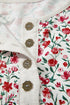 Floral Patchwork Gauze Cotton Henley Button Up Blouse