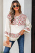 Floral Patchwork Gauze Cotton Henley Button Up Blouse