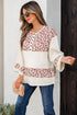 Floral Patchwork Gauze Cotton Henley Button Up Blouse