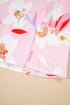 Floral Patchwork Notched Neck Flutter Sleeve Blouse