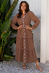 Floral Patchwork Notched Neck Long Sleeve A-Line Maxi Dress