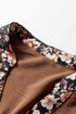 Floral Patchwork Notched Neck Long Sleeve A-Line Maxi Dress