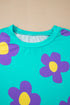 Floral Patchwork Print Long Sleeve Loose Knit Top