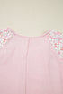 Floral Patchwork Print Plus Size Long Sleeve Top