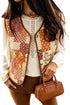 Floral Patchwork Quilted V Neck Button Vest