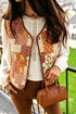 Floral Patchwork Quilted V Neck Button Vest