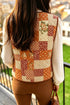 Floral Patchwork Quilted V Neck Button Vest