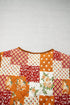Floral Patchwork Quilted V Neck Button Vest