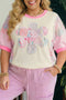 Floral Patchwork Southern Belle Patch Embroidery Short Sleeve Tee