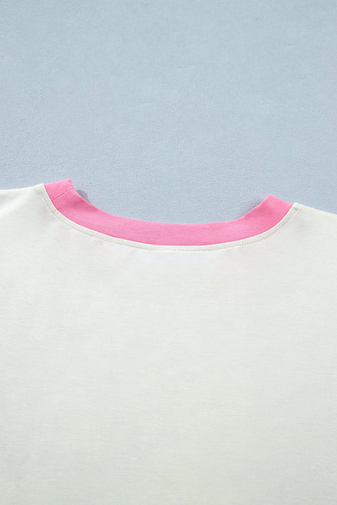 Floral Patchwork Southern Belle Patch Embroidery Short Sleeve Tee