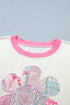 Floral Patchwork Southern Belle Patch Embroidery Short Sleeve Tee