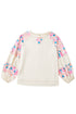 Floral Patchwork Textured Puff Long Sleeve Top
