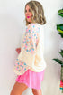 Floral Patchwork Textured Puff Long Sleeve Top