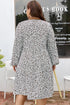 Floral Patchwork V Neck Puff Sleeve Plus Size Mini Dress
