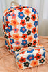 Floral Pattern Corduroy Zippered Daily Travel Backpack
