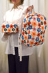 Floral Pattern Corduroy Zippered Daily Travel Backpack