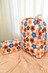 Floral Pattern Corduroy Zippered Daily Travel Backpack
