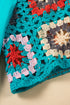 Floral Pattern Crochet Knit Short Sleeve Top