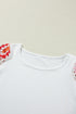 Floral Pattern Crochet Knit Short Sleeve Top