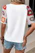 Floral Pattern Crochet Knit Short Sleeve Top