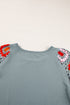 Floral Pattern Crochet Knit Short Sleeve Top